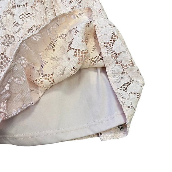 LULUS Blush Small Dress Pink Lace Racerback Skater New - Picture 3 of 12